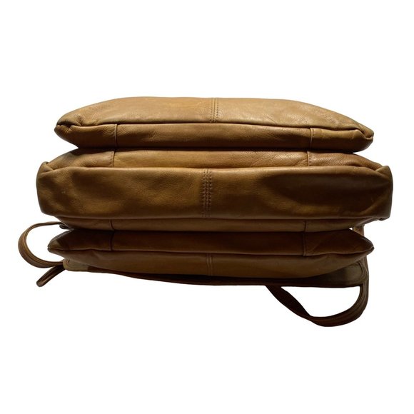 Handmade Light Brown Leather Messenger Bag - Picture 11 of 15